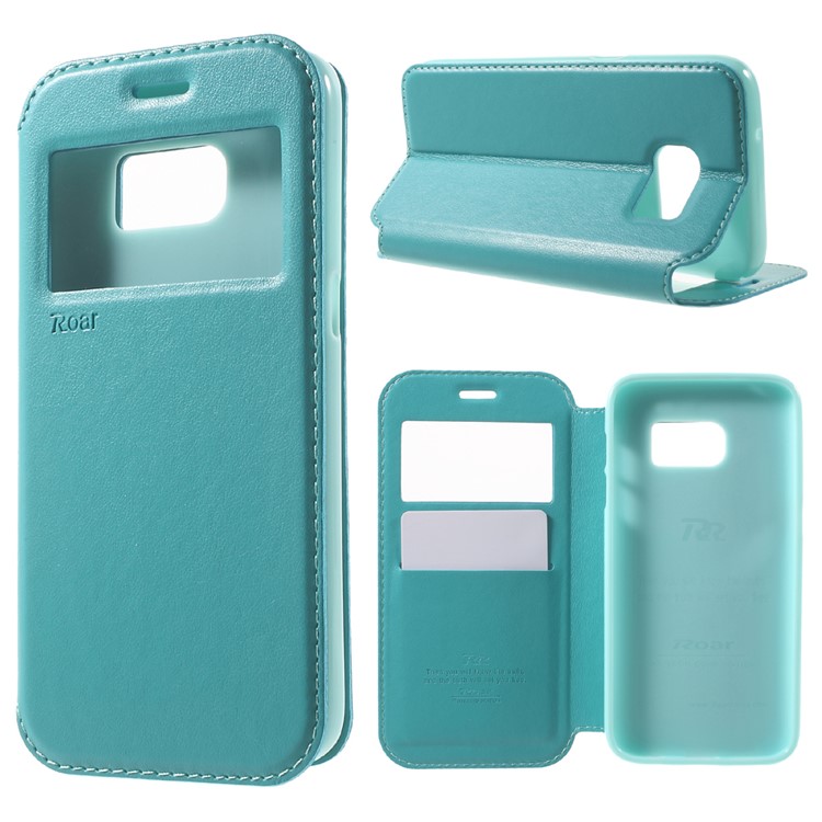 ROAR Window View Leather Phone Case for Samsung Galaxy S7 - Baby Blue-1