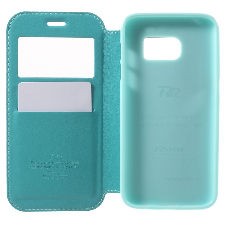 ROAR Window View Leather Phone Case for Samsung Galaxy S7 - Baby Blue-4