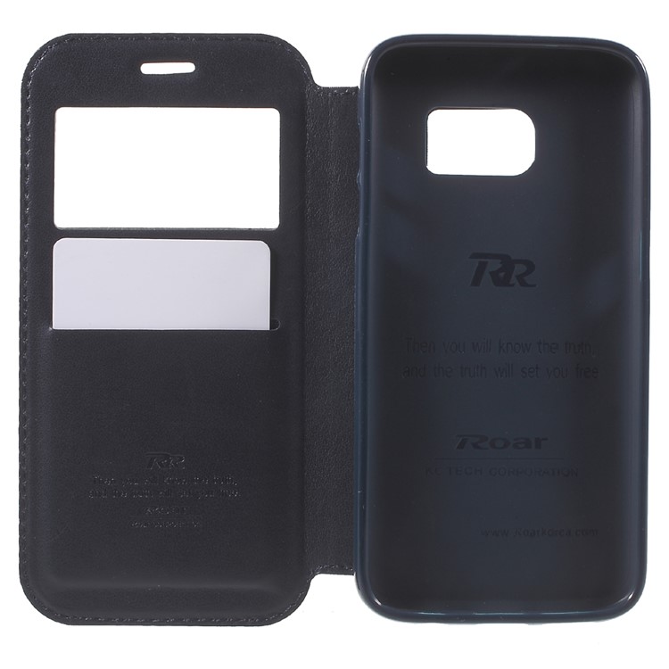ROAR KOREA Window View Leather Stand Case for Samsung Galaxy S7 - Dark Blue-4