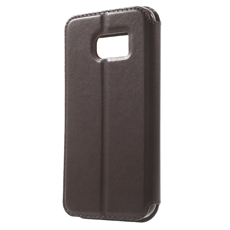 ROAR Window View Leather Stand Case for Samsung Galaxy S7 - Brown-2