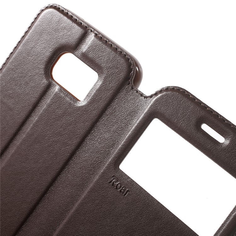 ROAR Window View Leather Stand Case for Samsung Galaxy S7 - Brown-5