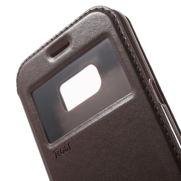 ROAR Window View Leather Stand Case for Samsung Galaxy S7 - Brown-6