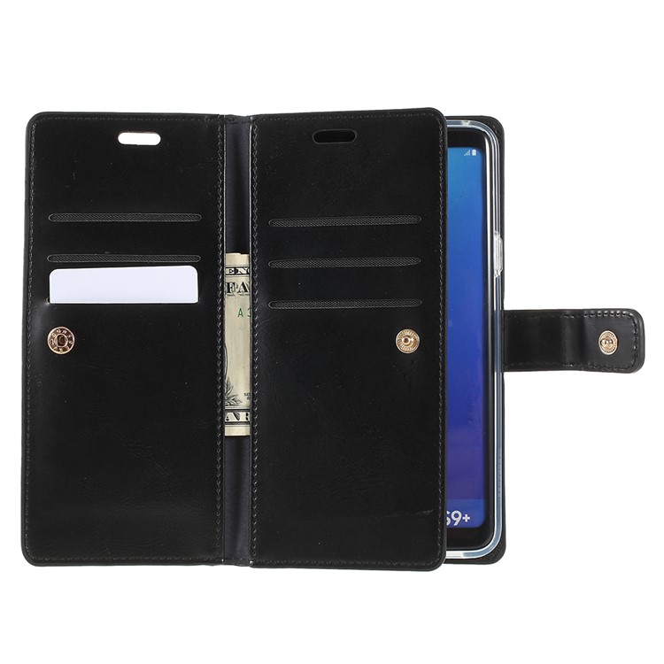 MERCURY GOOSPERY Mansoor Carteira Diário Capa De Couro Para Samsung Galaxy S9 Além De SM-G965 - Preto-3