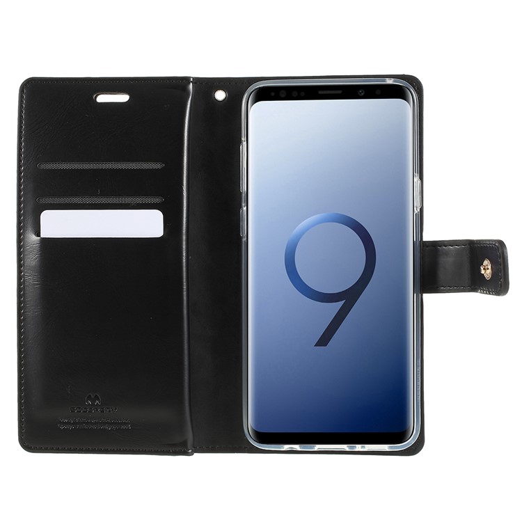 MERCURY GOOSPERY Mansoor Carteira Diário Capa De Couro Para Samsung Galaxy S9 Além De SM-G965 - Preto-6