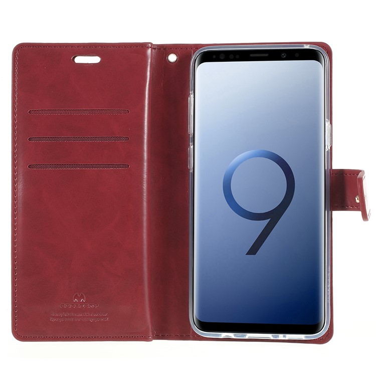 MERCURY GOOSPERY Mansoor Wallet Diary Leather Cover for Samsung Galaxy S9 Plus SM-G965 - Wine Red-4