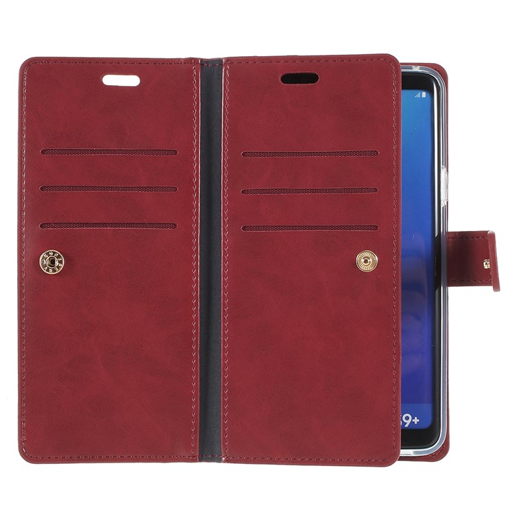 MERCURY GOOSPERY Mansoor Wallet Diary Leather Cover for Samsung Galaxy S9 Plus SM-G965 - Wine Red-5