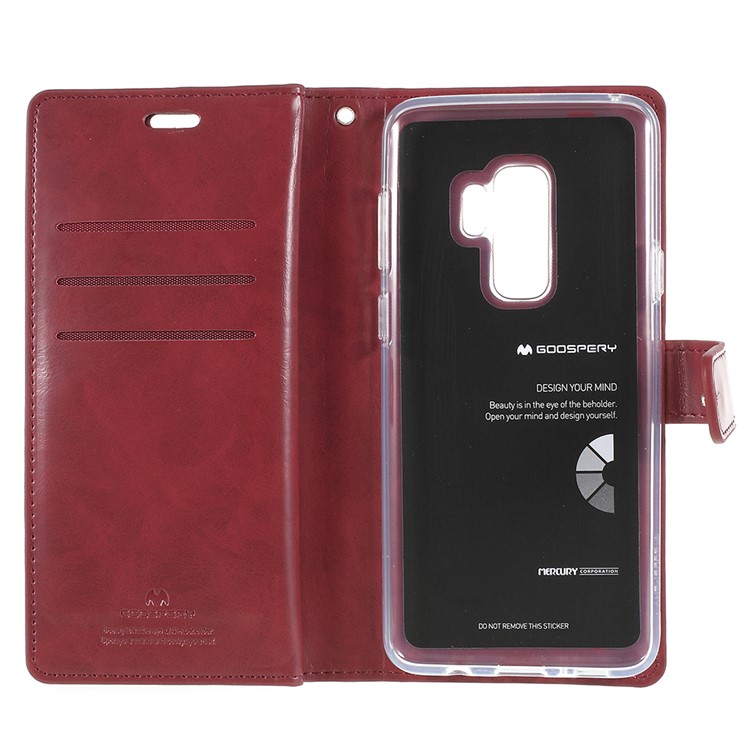 MERCURY GOOSPERY Mansoor Wallet Diary Leather Cover for Samsung Galaxy S9 Plus SM-G965 - Wine Red-6