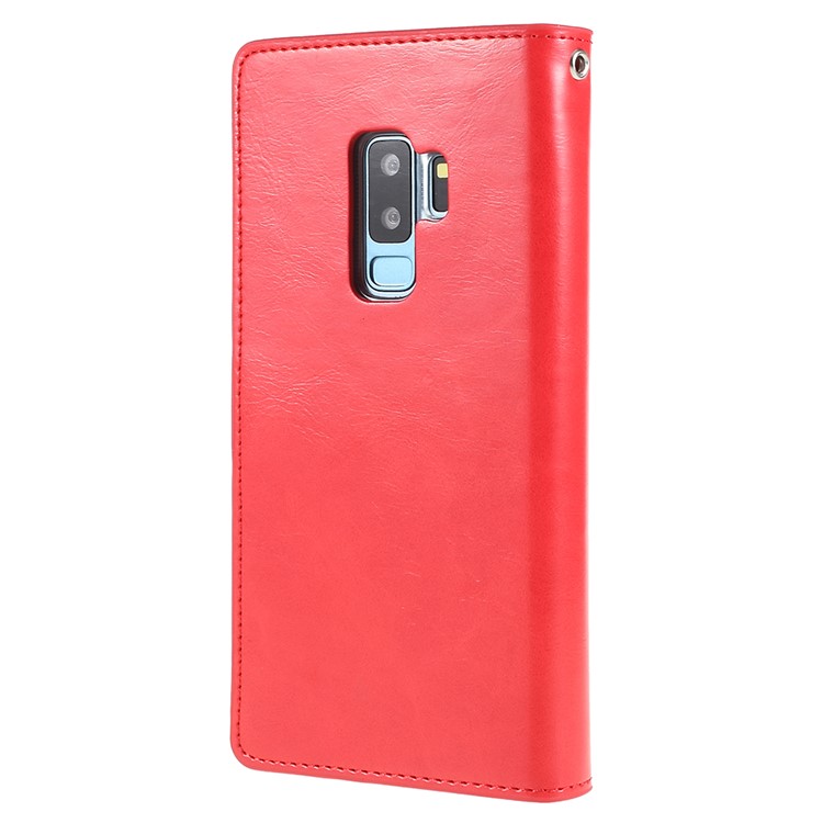 MERCURY GOOSPERY Mansoor Wallet Diary Leather Shell for Samsung Galaxy S9 Plus SM-G965 - Red-3