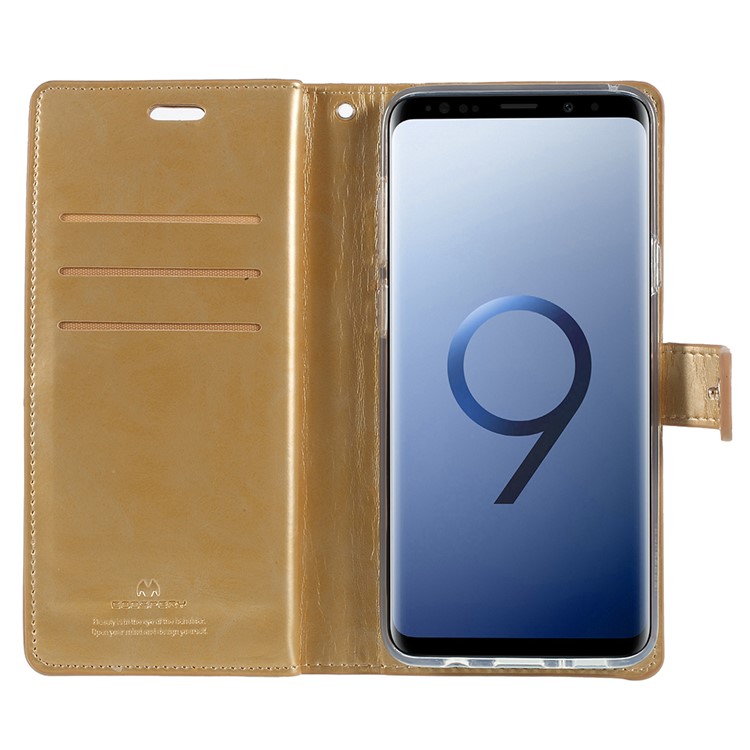 MERCURY GOOSPERY Mansoor Wallet Diary Leather Mobile Phone Case for Samsung Galaxy S9 Plus SM-G965 - Gold-4