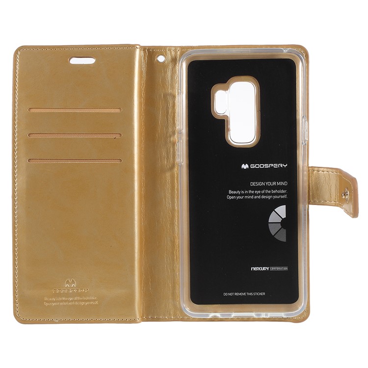 MERCURY GOOSPERY Mansoor Wallet Diary Leather Mobile Phone Case for Samsung Galaxy S9 Plus SM-G965 - Gold-6