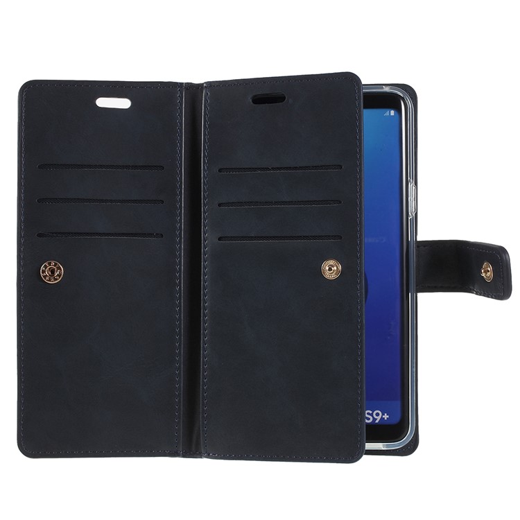 MERCURY GOOSPERY Mansoor Wallet Diary Leather Mobile Phone Cover for Samsung Galaxy S9+ SM-G965 - Dark Blue-5