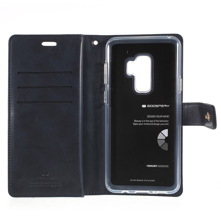 MERCURY GOOSPERY Mansoor Wallet Diary Leather Mobile Phone Cover for Samsung Galaxy S9+ SM-G965 - Dark Blue-6