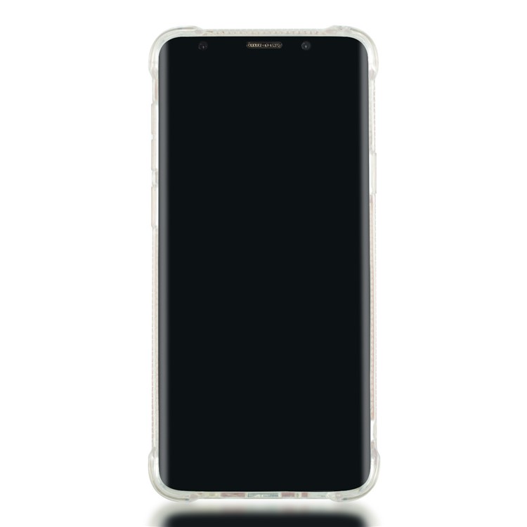 For Samsung Galaxy S9 Plus G965 Dynamic Liquid Glitter Powder Heart Shaped Sequins TPU Protective Case - Silver-8