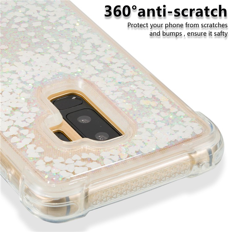 Dynamic Liquid Glitter Powder Heart Shaped Sequins TPU Drop-proof Case for Samsung Galaxy S9+ G965 - Pink-4