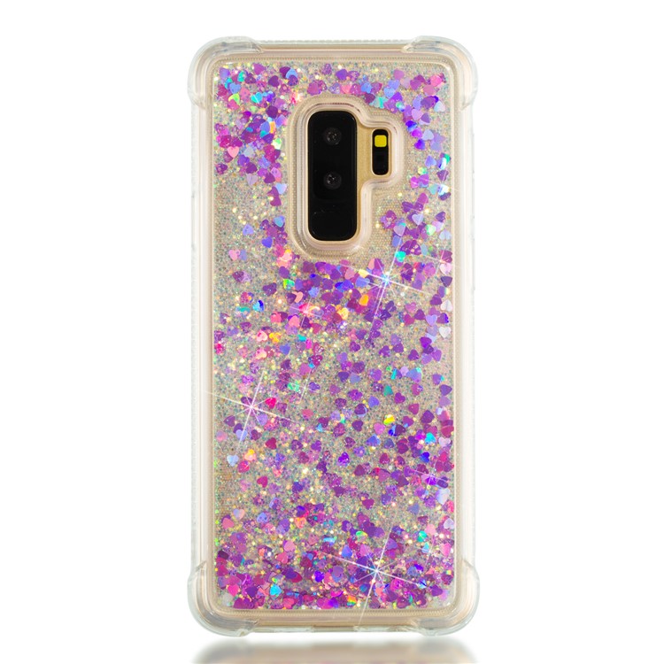 Glitter Powder Heart Shaped Sequins Quicksand TPU Mobile Cover for Samsung Galaxy S9+ G965 - Rose-2