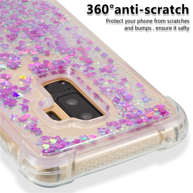 Glitter Powder Heart Shaped Sequins Quicksand TPU Mobile Cover for Samsung Galaxy S9+ G965 - Rose-4