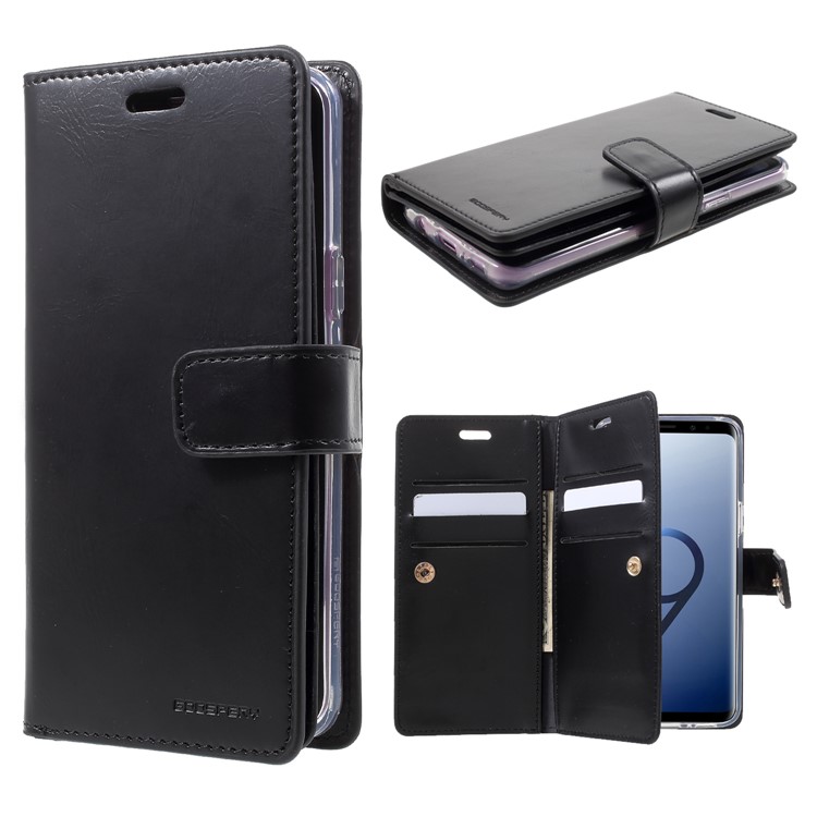 MERCURY GOOSPERY Mansoor Wallet Diary Leather Case for Samsung Galaxy S9 SM-G960 - Black-1