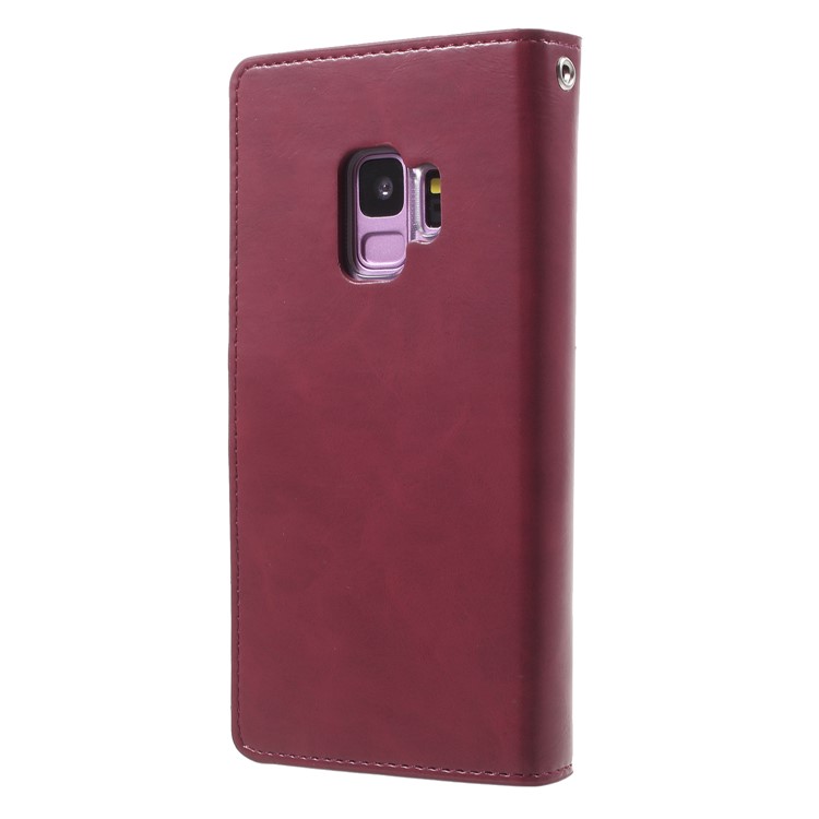 MERCURY GOOSPERY Mansoor Wallet Diary Leather Cover for Samsung Galaxy S9 SM-G960 - Wine Red-2