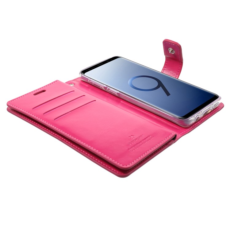 MERCURY GOOSPERY Mansoor Wallet Diary Leather Protection Case for Samsung Galaxy S9 SM-G960 - Rose-5