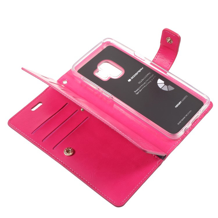 MERCURY GOOSPERY Mansoor Wallet Diary Leather Protection Case for Samsung Galaxy S9 SM-G960 - Rose-6