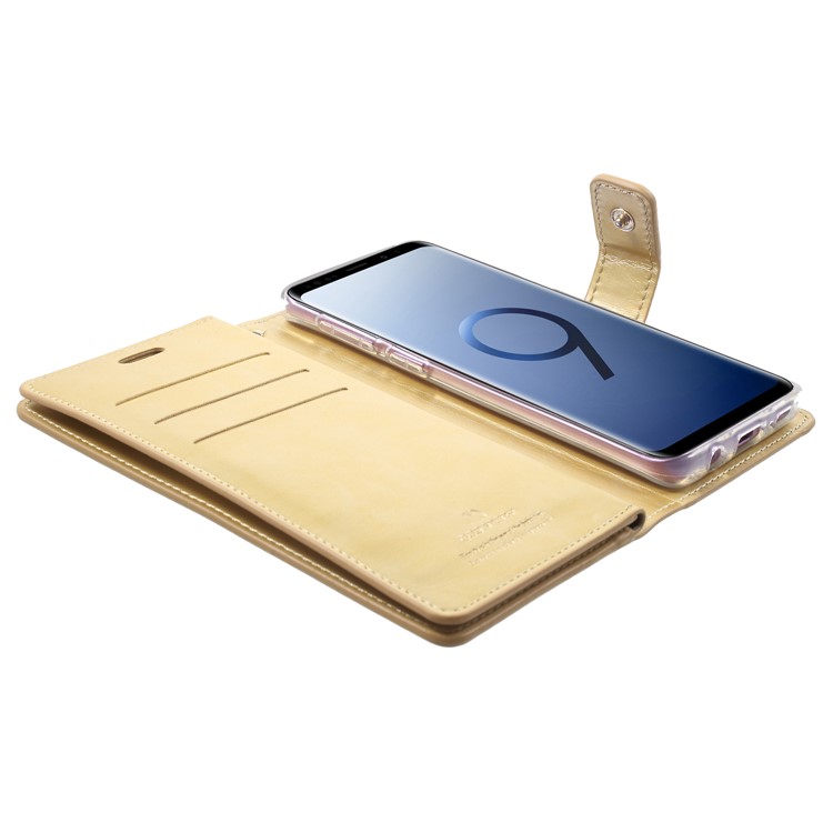 MERCURY GOOSPERY Mansoor Wallet Diary PU Leather Case for Samsung Galaxy S9 SM-G960 - Gold-5