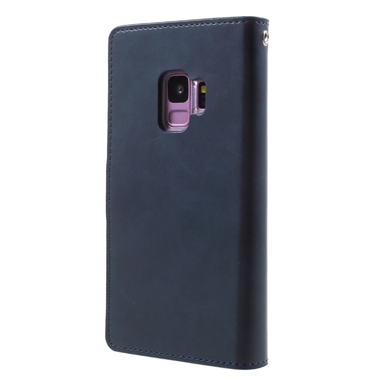 MERCURY GOOSPERY Mansoor Diary Leather Wallet Case for Samsung Galaxy S9 SM-G960 - Dark Blue-2