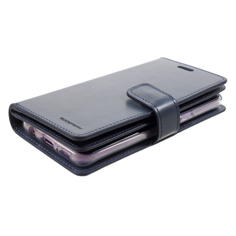 MERCURY GOOSPERY Mansoor Diary Leather Wallet Case for Samsung Galaxy S9 SM-G960 - Dark Blue-4
