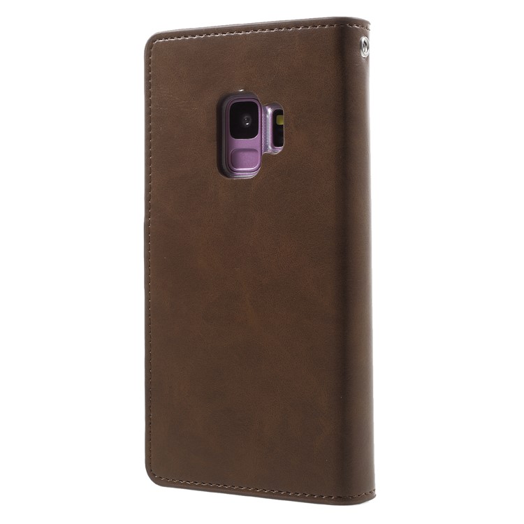 MERCURY GOOSPERY Mansoor Wallet Diary Leather Case Accessory for Samsung Galaxy S9 SM-G960 - Brown-2