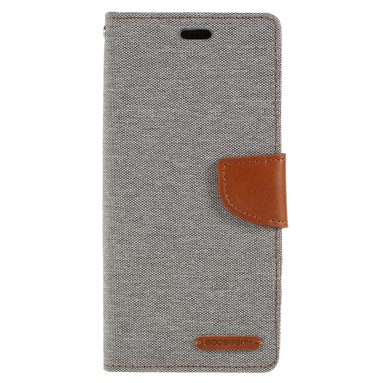MERCURY GOOSPERY Canvas Diary Wallet Leather Cover with Stand for Samsung Galaxy S8 SM-G950 - Grey-1