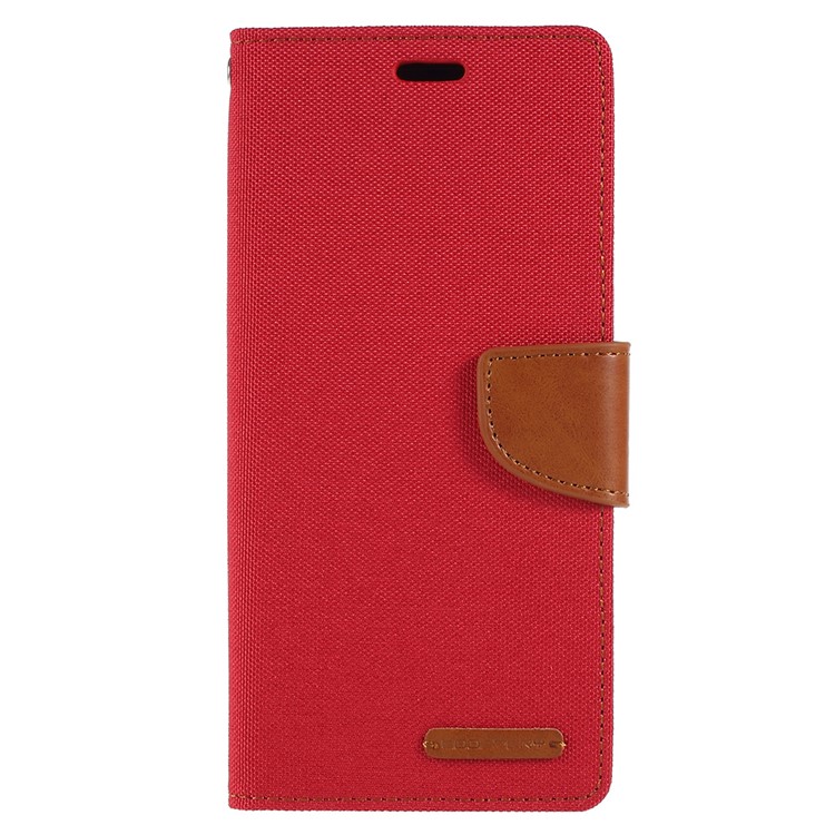 MERCURY GOOSPERY Canvas Diary Leather Wallet Stand Shell for Samsung Galaxy S8 SM-G950 - Red-1
