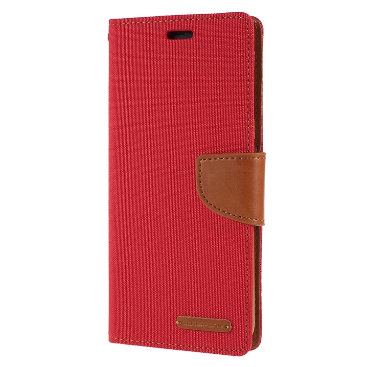 MERCURY GOOSPERY Canvas Diary Leather Wallet Stand Shell for Samsung Galaxy S8 SM-G950 - Red-2