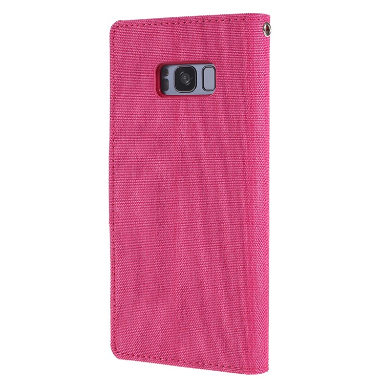 MERCURY GOOSPERY Canvas Diary Leather Protection Phone Cover for Samsung Galaxy S8 SM-G950 - Rose-3