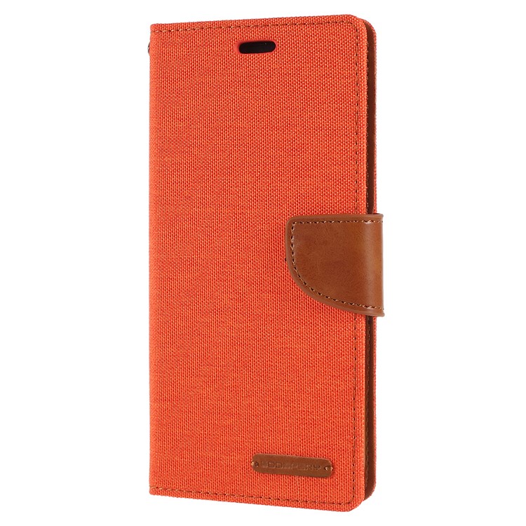 MERCURY GOOSPERY Canvas Diary Leather Card Holder Phone Casing for Samsung Galaxy S8 SM-G950 - Orange-2