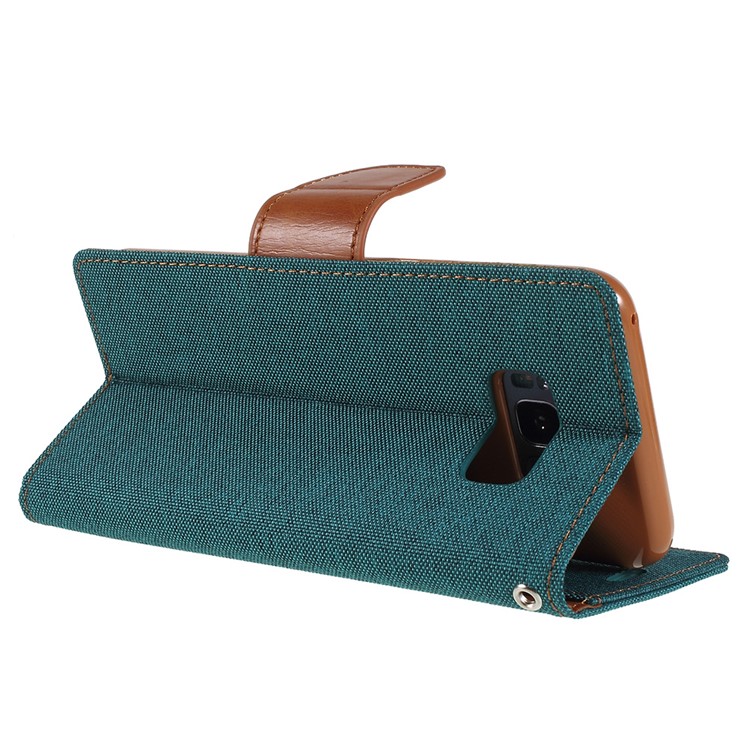 MERCURY GOOSPERY Canvas Diary Leather Flip Stand Cell Phone Cover for Samsung Galaxy S8 SM-G950 - Green-5