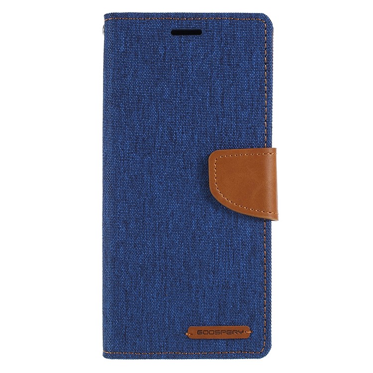 MERCURY GOOSPERY Canvas Diary Leather Stand Wallet Mobile Phone Shell for Samsung Galaxy S8 SM-G950 - Baby Blue-1