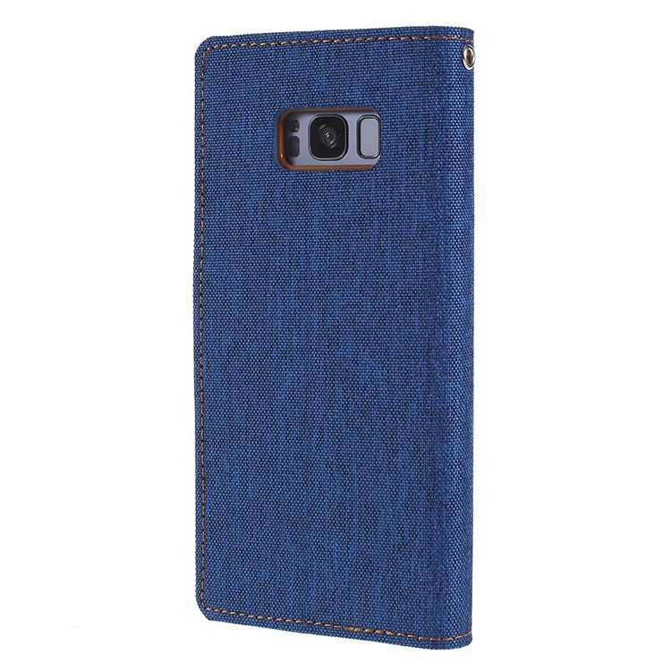 MERCURY GOOSPERY Canvas Diary Leather Stand Wallet Mobile Phone Shell for Samsung Galaxy S8 SM-G950 - Baby Blue-3