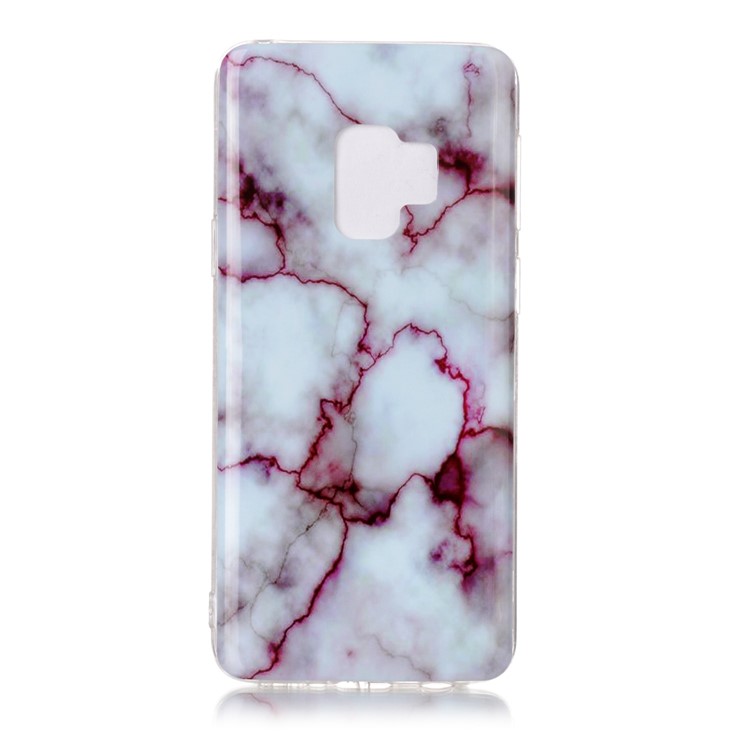 Para Samsung Galaxy S9 G960 Padrão de Mármore IMD TPU Tope Molete Tope - Roxo