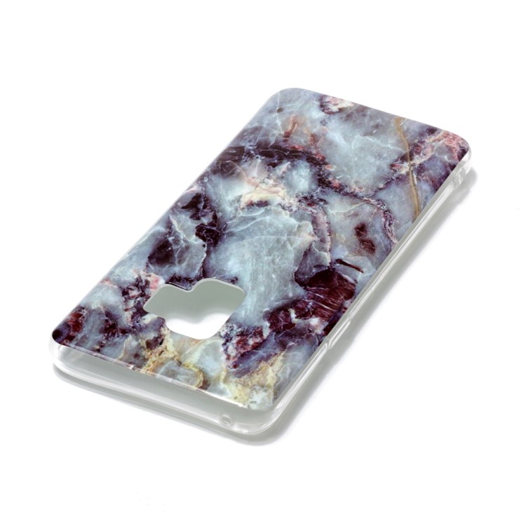 For Samsung Galaxy S9 G960 Marble Pattern IMD TPU Mobile Phone Cover Accessory - Blue / Black-3