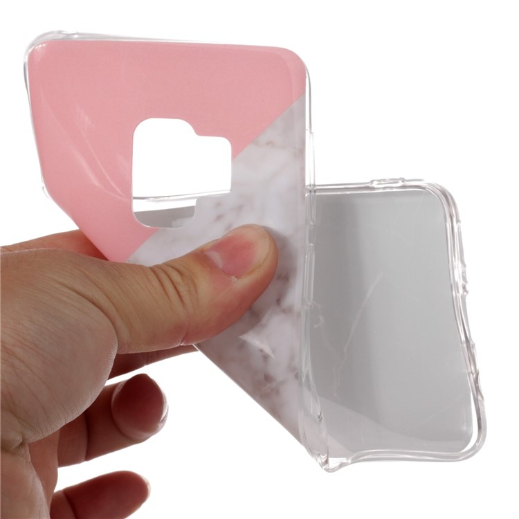 Marble Pattern IMD TPU Protective Casing for Samsung Galaxy S9 G960 - Pink / Grey / Black-4