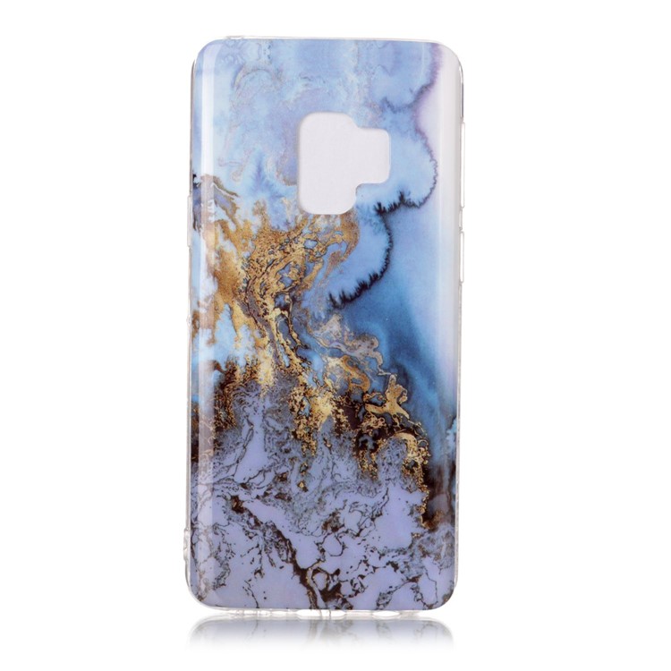 For Samsung Galaxy S9 G960 Marble Pattern IMD TPU Phone Back Cover - Baby Blue-1