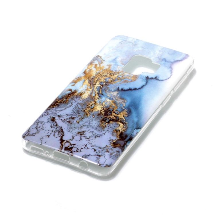 For Samsung Galaxy S9 G960 Marble Pattern IMD TPU Phone Back Cover - Baby Blue-2