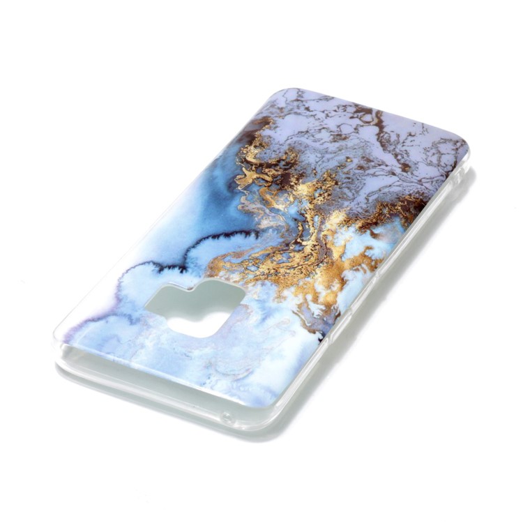 For Samsung Galaxy S9 G960 Marble Pattern IMD TPU Phone Back Cover - Baby Blue-3