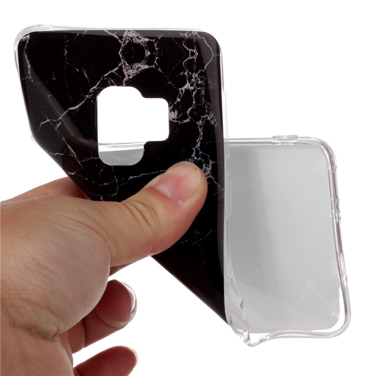 For Samsung Galaxy S9 G960 Marble Pattern IMD TPU Phone Cover Case - Black-4