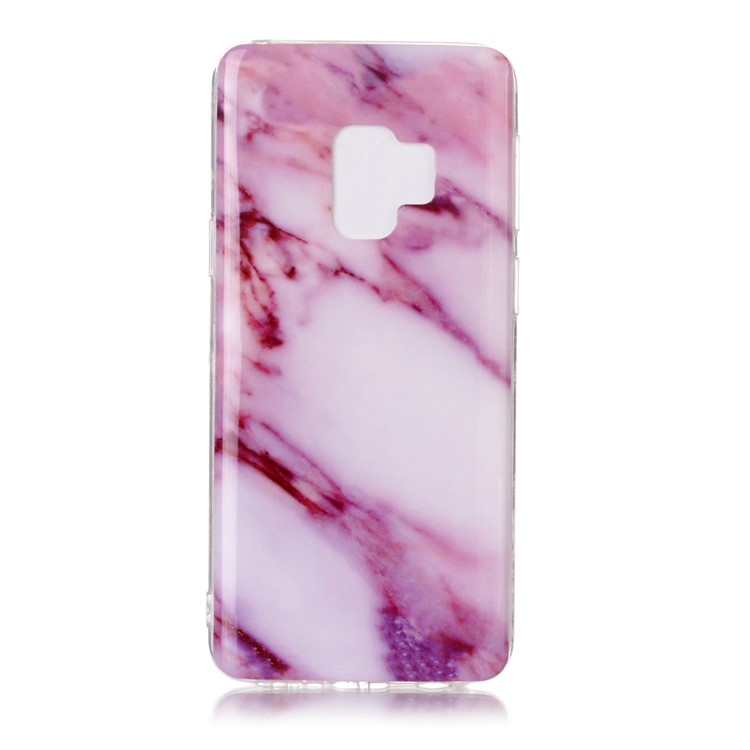 Marble Pattern IMD TPU Mobile Accessory Cover for Samsung Galaxy S9 G960 - Pink / White-1