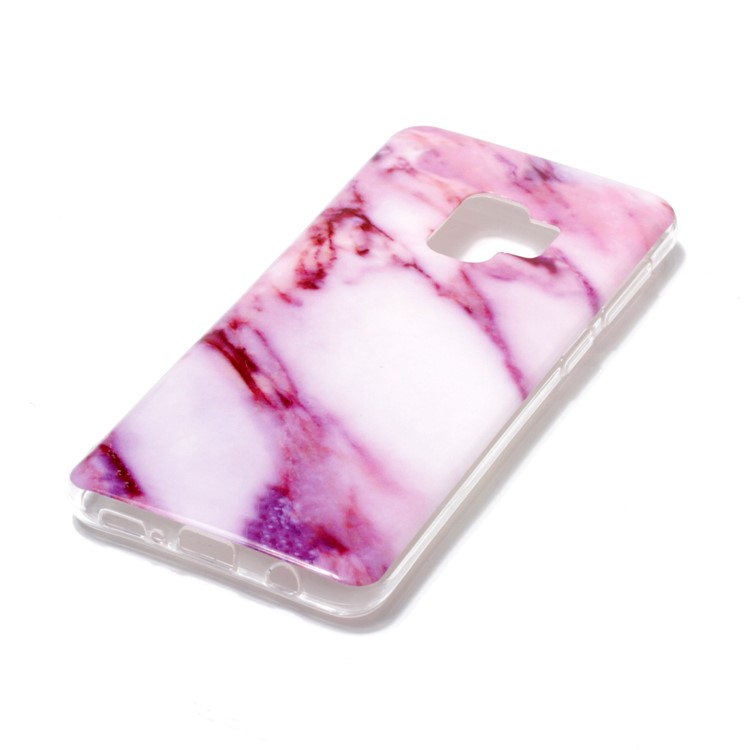 Marble Pattern IMD TPU Mobile Accessory Cover for Samsung Galaxy S9 G960 - Pink / White-2