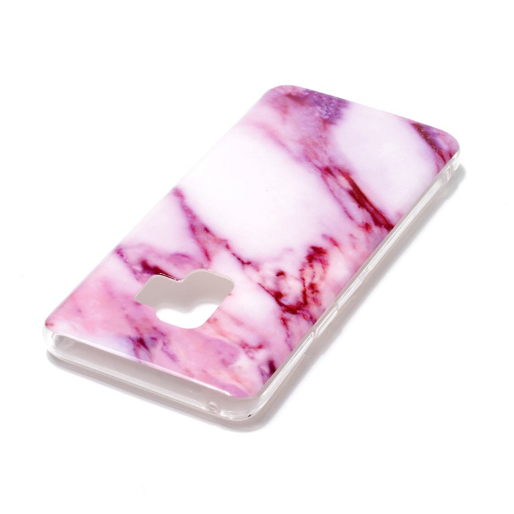 Marble Pattern IMD TPU Mobile Accessory Cover for Samsung Galaxy S9 G960 - Pink / White-3