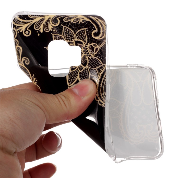 For Samsung Galaxy S9 G960 Patterned IMD TPU Flexible Case - Elegant Flower-4