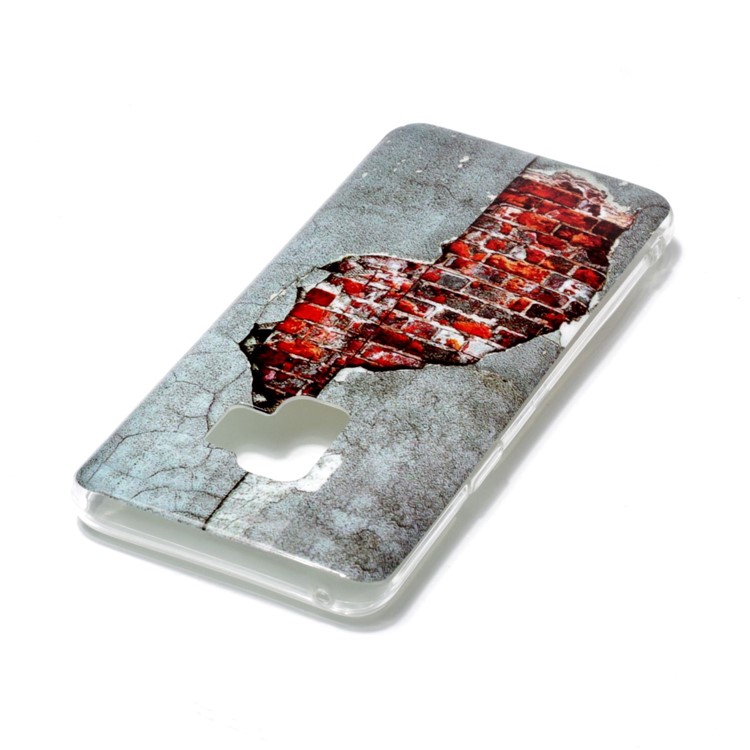For Samsung Galaxy S9 G960 Patterned IMD TPU Phone Protection Case Accessory - Red Brick-3