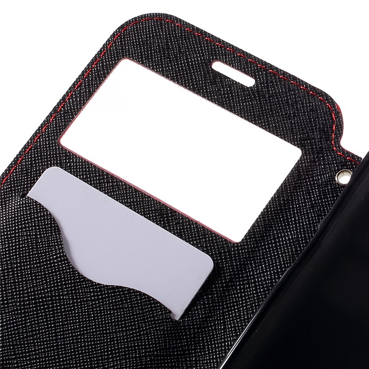 ROAR Diary Window View Leather Card Holder Case for Samsung Galaxy S7 - Red-7