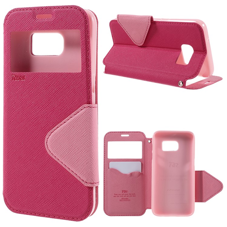 ROAR Diary Window View Leather Phone Case for Samsung Galaxy S7 - Rose-1
